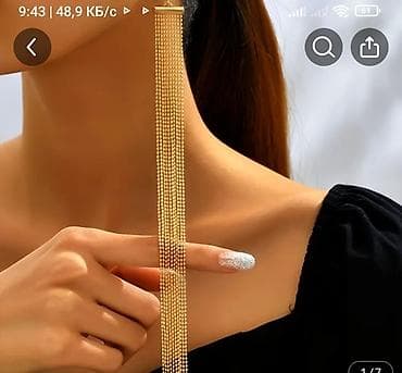 Uzun və zərif qadın sırğaları kolleksiyası - Model 1: Kristal daşlı lalafo.az -da Uzun və zərif qadın sırğaları kolleksiyası - Model 1: Kristal daşlı