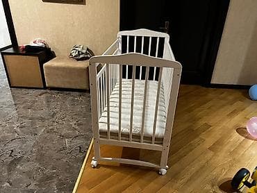 kohne mebel: Oğlan və qız üçün, Dördbucaq, Beşik, Dəstsiz, Matras ilə, Yellənmə mexanizmsiz — 3