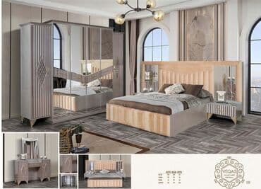 divar skaflari: İkinəfərlik çarpayı, Termo, Dolab, 2 tumba, Türkiyə, Yeni — 1