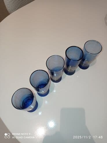 mətbəxt əşyaları: Stəkanlar, rəng - Mavi, Şüşə — 3
