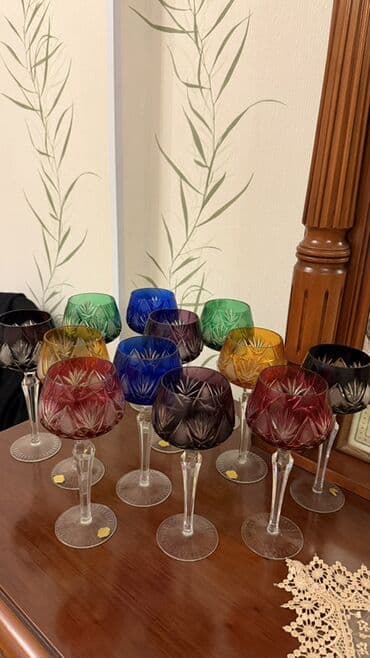 Çaydanlar və qəhvədanlar: Qədəhlər, Xrustal, 12 ədədli dəst, Rusiya — 2