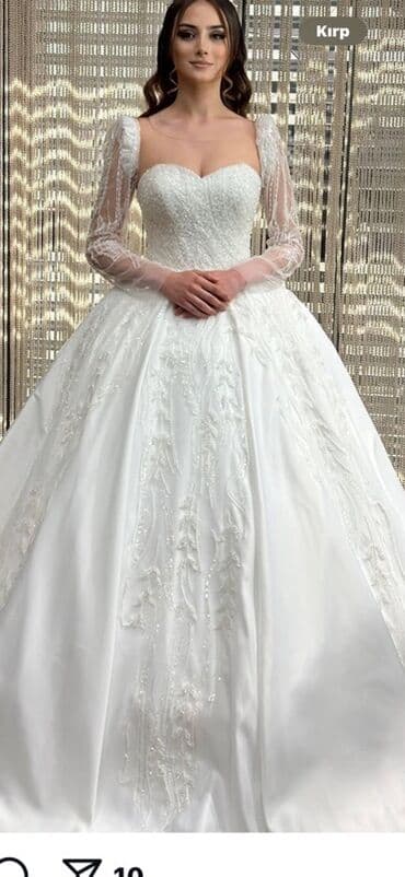 nisan ucun paltarlar: Ağ gəlinlik – klassik “prinsessa” silueti - Üst hissə: ürək formalı — 1