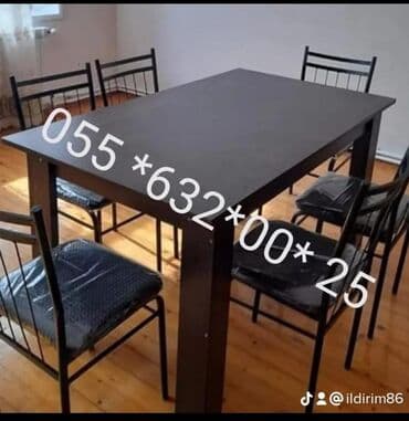 tap az masa ve oturacaqlar: Qonaq otağı üçün, Yeni, Açılmayan, Kvadrat masa — 9