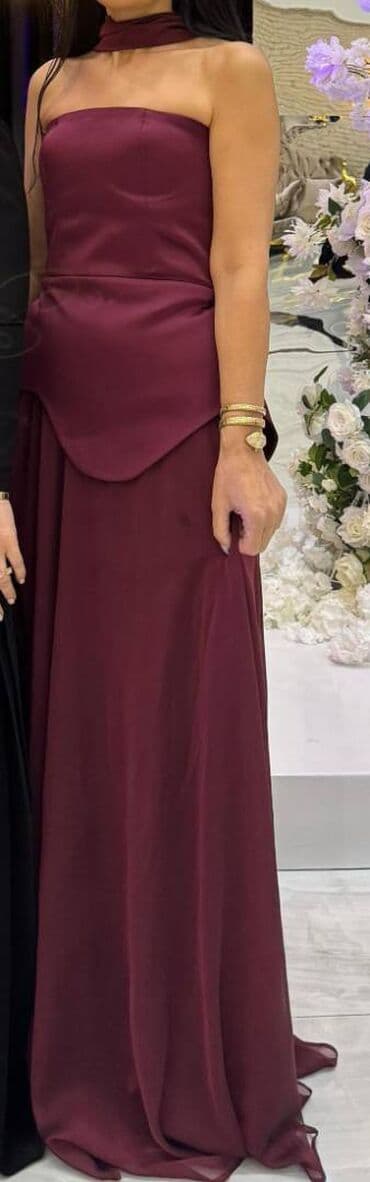 Bordo Qadın Donu Özəl Sifarişlə Tikilib Sadəcə 1 dəfə geyinilib