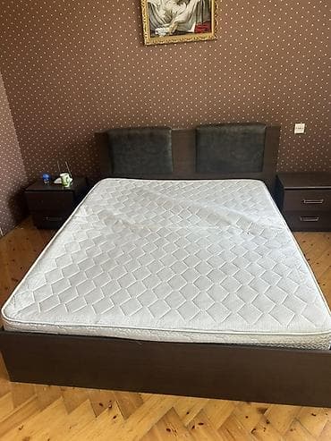 Yataq otağı dəsti – tünd qəhvəyi rəng palitrasında, modern dizayn