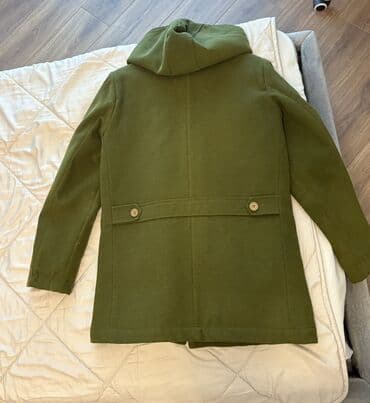 kişi kurtkaları 2020: Olivya-yaşıl rəngdə kapüşonlu palto 14yaş -164sm Ciddi aliciya endirim — 3