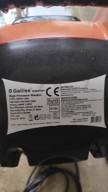 Moyka avadanlığı: Galilee Washer GHPW 1300 – yüksək təzyiqli yuyucu aparat Texniki — 4