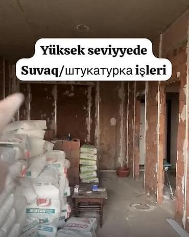 Malyar-şpaklyovka və suvaq xidməti - Daxili divar və tavanların maşın
