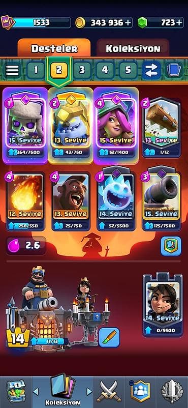 Clash Royal hesabı. Əla hesabdır 10144 kupalıdır. Bütün savaşçılar — 2