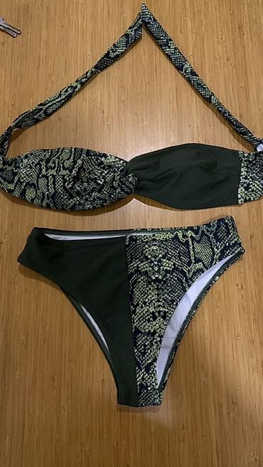 İki ədəd qadın bikini dəsti 1) Yaşıl/ilan dərisi naxışlı bikini - lalafo.az -da İki ədəd qadın bikini dəsti 1) Yaşıl/ilan dərisi naxışlı bikini -