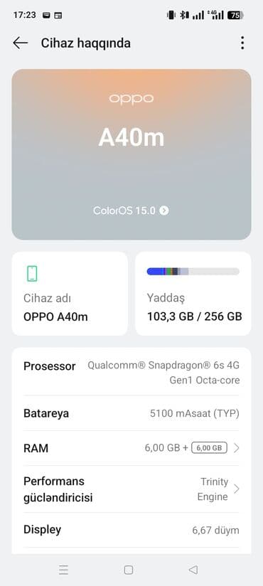 youtube olan televizyonlar: Oppo A3, 256 GB, rəng - Boz, Zəmanət, Sensor, Barmaq izi — 2