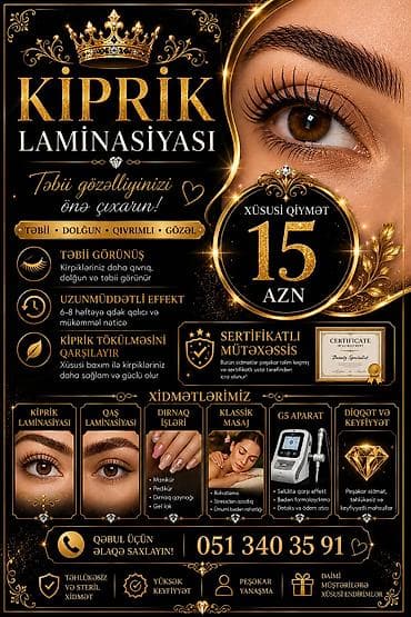 qas permanent: Kiprik laminasiyası xidməti Təbii gözəlliyinizi önə çıxaran kiprik — 1