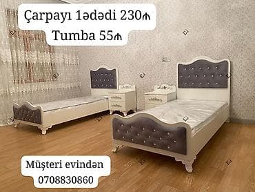 - Çarpayı: 1 ədəd – 230₼ - Tumba: 55₼ Ağ korpuslu, yumşaq başlıq və lalafo.az -da - Çarpayı: 1 ədəd – 230₼ - Tumba: 55₼ Ağ korpuslu, yumşaq başlıq və
