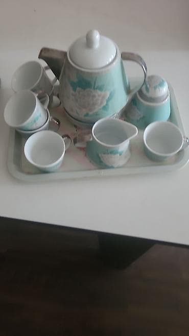 sud separatoru: Çay dəsti, rəng - Mavi, Farfor — 1