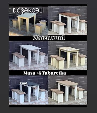 *Sifarişlə Masa Dəsti – Cəmi 70₼! 🪑🪵* ✅ Masa ölçüsü: 90×60 sm ✅ lalafo.az -da *Sifarişlə Masa Dəsti – Cəmi 70₼! 🪑🪵* ✅ Masa ölçüsü: 90×60 sm ✅