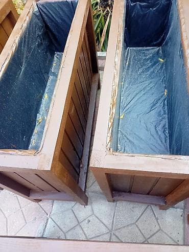 Dibçək Ağacdan hazırlanmış dekorativ uzun formalı çiçək yeşikləri -