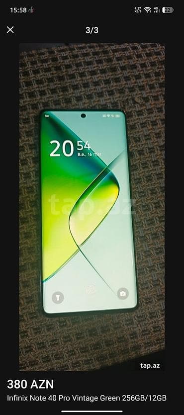 vector robot qiymeti: Infinix Note 40 Pro, 256 GB, rəng - Yaşıl, Simsiz şarj — 3