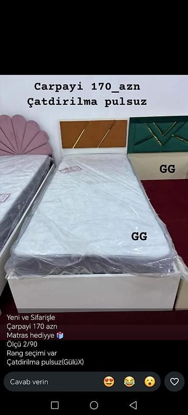dosekler: Çarpayı – tək nəfərlik model - Qiymət: 170 AZN (1 ədəd) - Ölçü: 90×200 — 3
