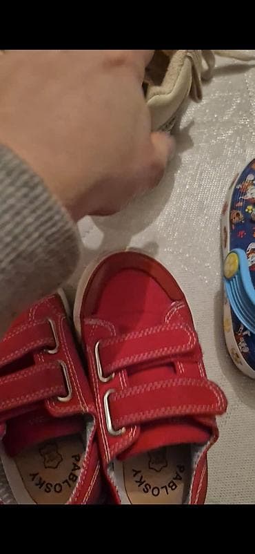 Uşaq geyimi və ayaqqabıları: Uşaq ayaqqabı dəsti - Krem rəngli krujeva bağcığı olan yumşaq dəridən — 2