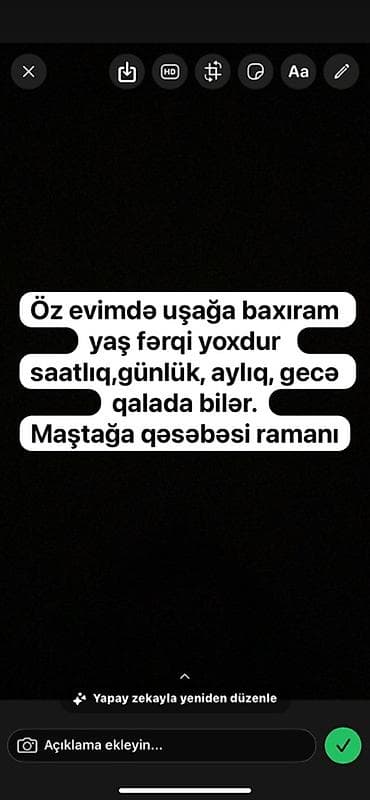Няни, сиделки: Uşaq baxımı xidməti – Maştağa qəsəbəsi, Ramani - Öz evimdə peşəkar — 1