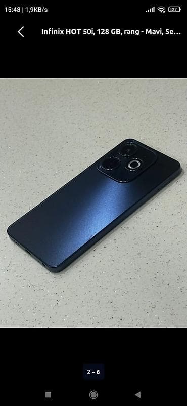 aylıq limitsiz internet: Infinix HOT 50i, 128 GB, rəng - Mavi, Sensor — 3