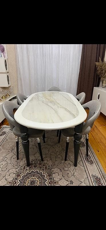 isdolar: Mətbəx üçün, Açılmayan, Oval masa, 6 stul — 4