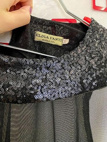 ELISA FANTI (Made in Italy) brendindən zərif qara tunika/bluza. Digər — 4