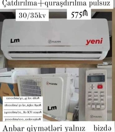 Kondisioner Yeni, 20-25 kv. m, Kredit yoxdur, Pulsuz quraşdırılma lalafo.az -da Kondisioner Yeni, 20-25 kv. m, Kredit yoxdur, Pulsuz quraşdırılma