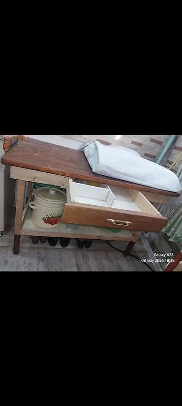 Столы: Кухонный стол, Нераскладной, Дерево, Прямоугольный стол — 2
