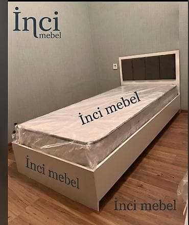 Ev üçün mebel: Yeni, Təknəfərlik çarpayı, Bazalı, Matras ilə, Siyirməsiz, Azərbaycan — 1