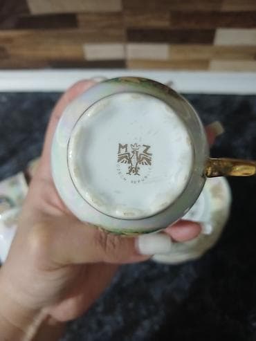 çay servisi: Çay dəsti, rəng - Ağ, Farfor, Çexiya — 3