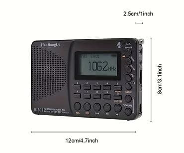 toy dinamikleri: HanRongDa K-603 portativ rəqəmsal radio və MP3/Bluetooth pleyer - Tam — 7