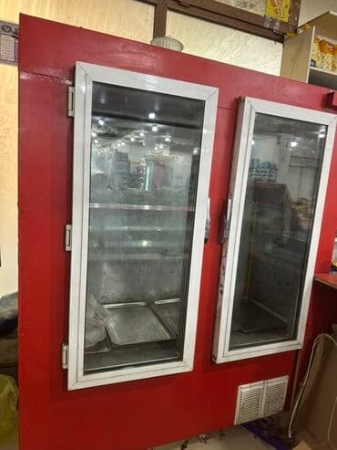 market soyuducuları: İki qapılı vitrin soyuducu - Rəng: qırmızı korpus, ağ çərçivəli şüşə — 4