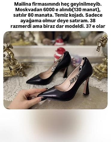 Qadın ayaqqabıları: Tuflilər, Ölçü: 37, rəng - Qara, Yeni — 1