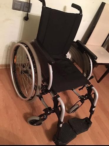 Yüngül əlil arabası - Material: möhkəm alüminium çərçivə - Oturacaq