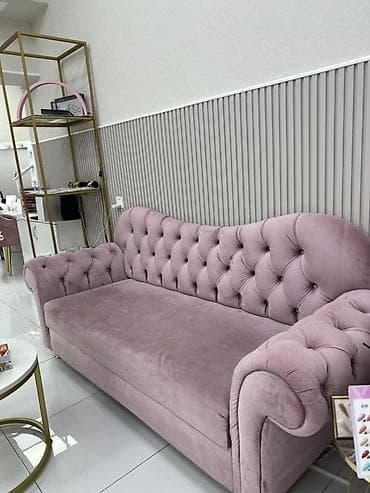 krep parca: Mebel növü: Klassik üslubda 4 nəfərlik divan - Rəng: Pudra/çəhrayı - — 3