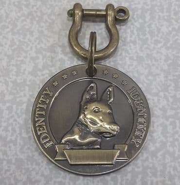 Xaltalar, qayışlar və tasmalar: İt medalyonları (identifikasiya nişanı) satılır. Material: metal — 1