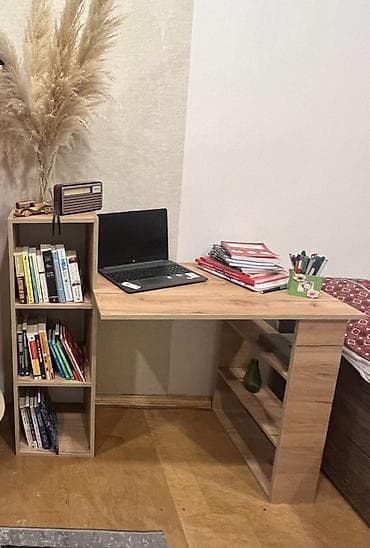 perla masa: Künc masa, Stulsuz, Polkalı, Siyirməsiz, Teksturalı laminat — 1