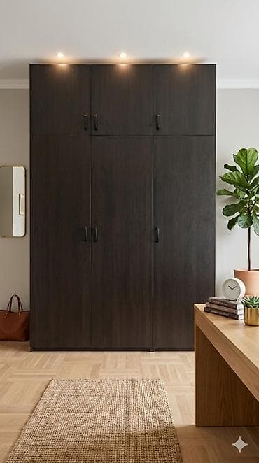 Düz dolab, Yataq otağı üçün, Qarderob, Açılan, Quraşdırıla bilən, 6 qapı