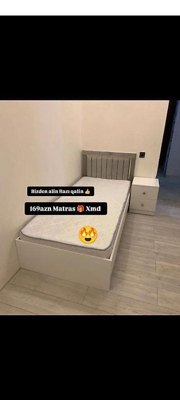 Təknəfərlik çarpayı, Matras ilə, Siyirməli lalafo.az -da Təknəfərlik çarpayı, Matras ilə, Siyirməli