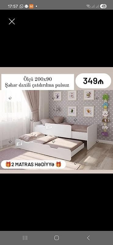 Oğlan və qız üçün, Çarpayı, Matras ilə, Siyirməli lalafo.az -da Oğlan və qız üçün, Çarpayı, Matras ilə, Siyirməli