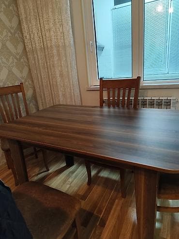 Mətbəx üçün, Açılmayan, Dördbucaq masa, 4 stul