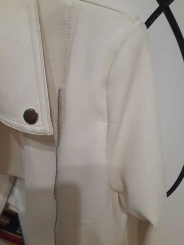 deri pencekler: Ağ rəngdə qadın dəri görünümlü gödəkçə - Rəng: südlü-ağ/ekru - — 3