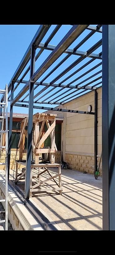 daş kubik: Metalkarkaslı terras/pergola konstruksiyası – layihələndirmə və — 1
