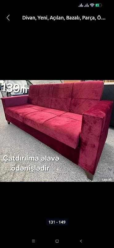 ucuz manej: Divan, Qonaq otağı üçün, Parça, Bazalı, Açılan — 8