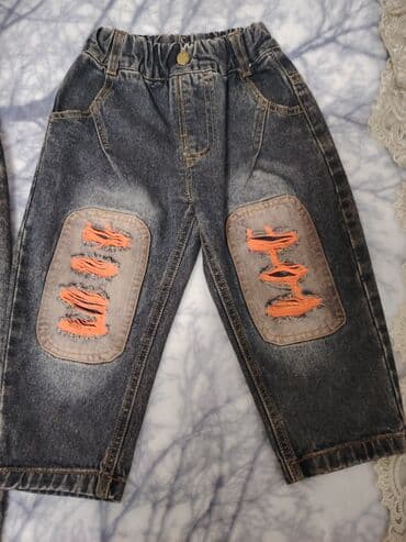 детские вещи италия: Uşaq cins şalvarları (2 model – eyni dizayn, fərqli ölçülər) - Rəng — 3