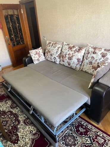 продажа дивана бу: Диван, Б/у, Раскладной, Без подьемного механизма, Набук, Нет доставки — 5