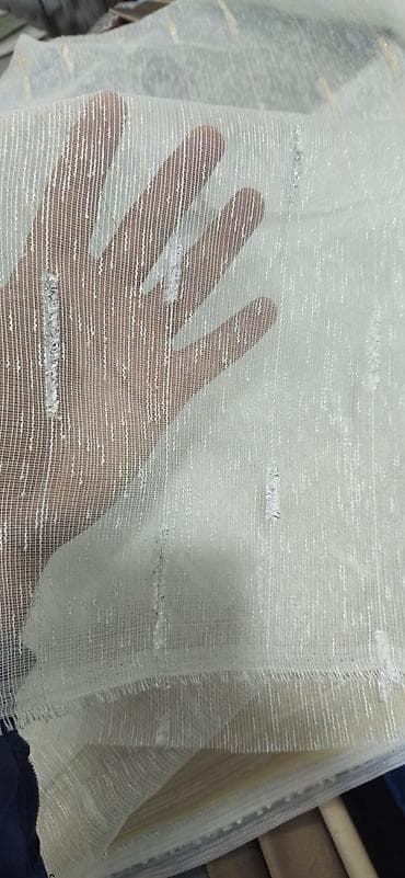 Şamdanlar: Təsvir: - Açıq krem/ağ tonlarda şəffaf tül parça - Nazik şəbəkə — 4