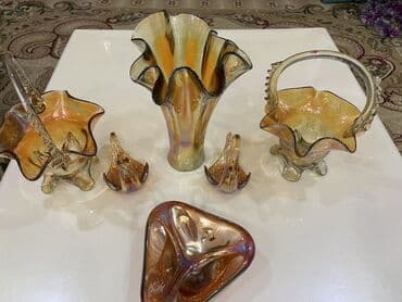 guldanlar: Şüşə dekor dəsti - Rəng: iris effektli qızılı-şəffaf tonlar — 6