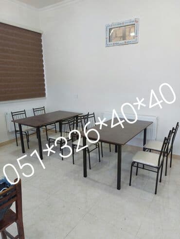 Masa və oturacaq dəstləri: Qonaq otağı üçün, Yeni, Açılan, Dördbucaq masa, 4 stul — 3